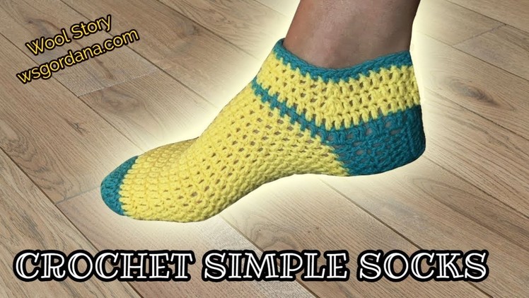 How to Crochet Simple Slipper Socks (Heklane nazuvice)
