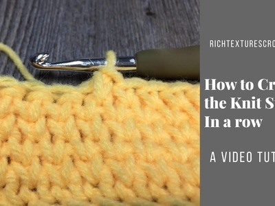 How to Crochet the Knit.Waistcoat Stitch in a Row