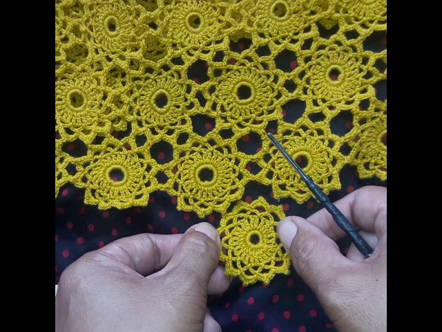 How to knit crocheted shirt:วิธีถักเสื้อโครเชต์ต่อดอกไม่ตัดไหม
