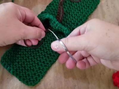 How to loom knit Cherries for Christmas decorations, how to loom knit silverware pockets