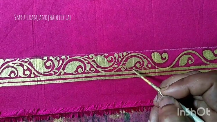 How to make best saree border with fabric colour.