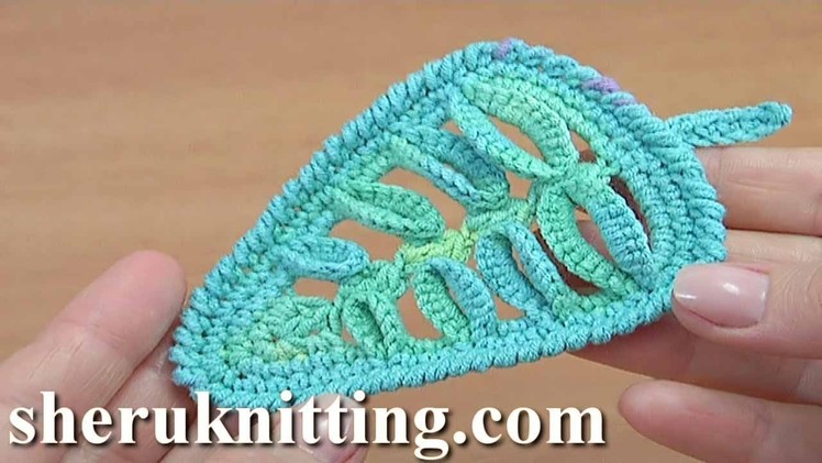 How to Make Crochet 3D Leaf Tutorial 46