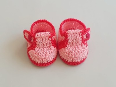How To Make Crochet Baby Booties.Shoes
