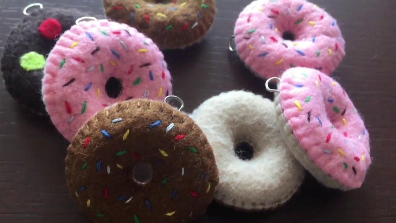 How to make donut keychain, felt accessories