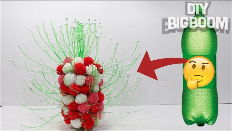 How to make Flower Vase with plastic bottle | Beautiful flower vase