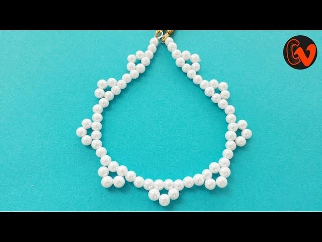 How to make Pearl Beaded Necklace Tutorial. Jewellery Making