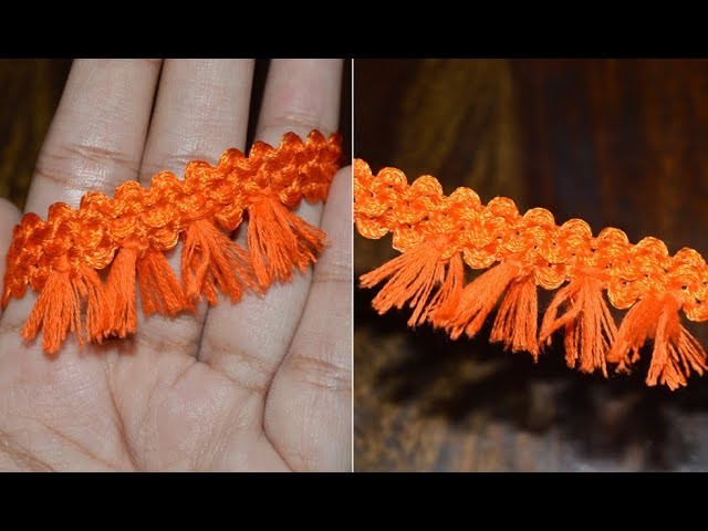 How To Make Tassel Lace At Home | DIY Saree Lace With Mini Tassels Making At Home | Beauty Express