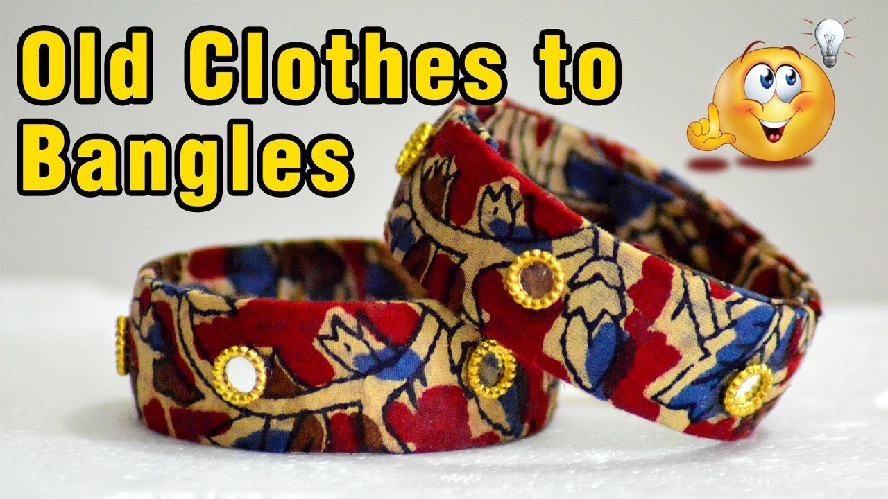 How to reuse old clothes to Designer Bangles | How to make fabric bangles | Kalamkari | #diy | #112