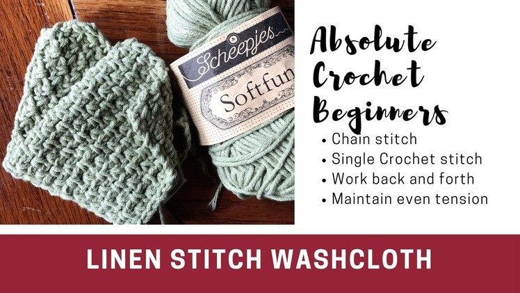 Linen Stitch Wash Cloth - You Can Crochet This! - beginner crochet practice project