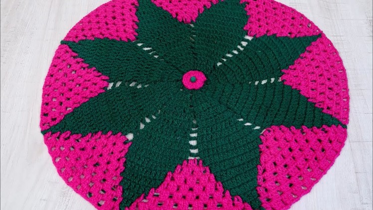 New !!! Crochet Pattern at Home | Beautiful Design Rumal | Woolen Crafts | DIY Table Mat | Thalpos
