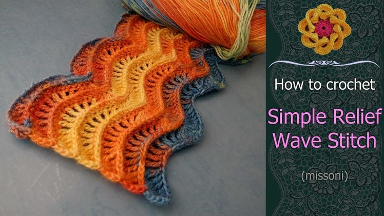 ♥ Simple Relief Wave Stitch • Free Crochet Tutorial & Crochet Chart • ellej.org