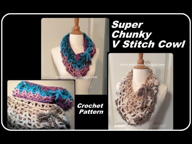 Super Chunky V Stitch Cowl Crochet Pattern