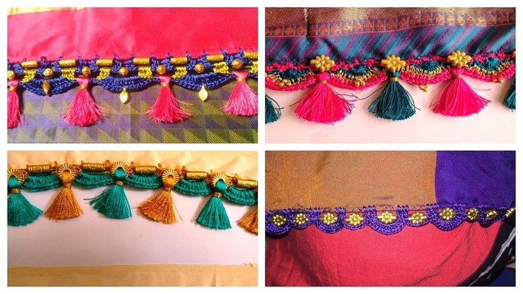Top 50 Saree Krosha Kuchu Designs Collections I Crochet Saree Tassels Images online