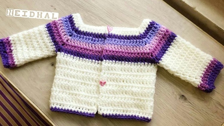 Very Easy & Simple Crochet Baby Sweater. Cardigan Tutorial in Tamil -Neidhal Crochet |Sweater Tamil
