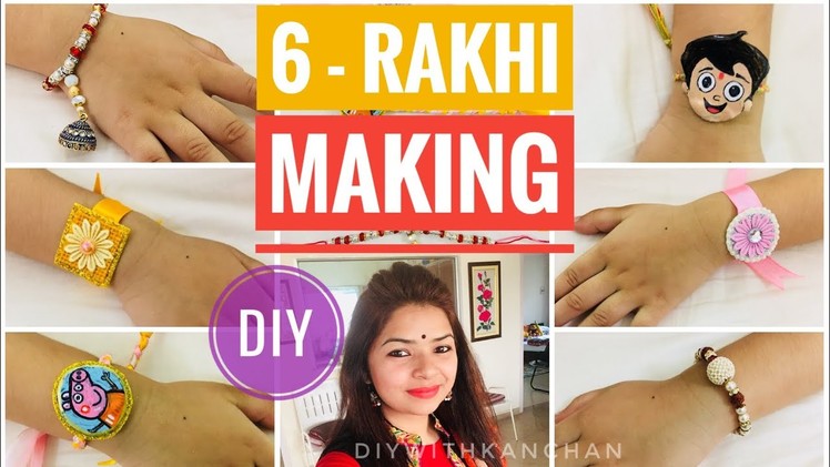 6 easy rakhi design | rakhi making |how to make rakhi at home | how to make rakhi for competition