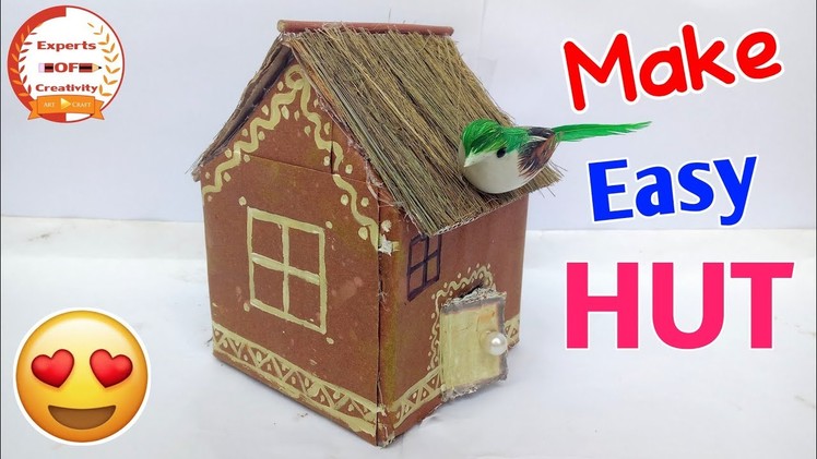 Best Out Of Waste | How To Make Hut from Waste CardBoard | DIY Mini HUT for School Projects