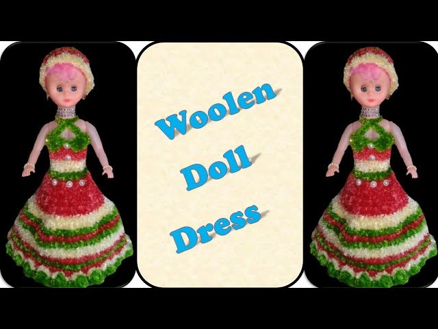 DIY CROCHET How to make Dolls Woolen Dress. बाहुली ला वुलन ड्रेस कसा बनवायचा ?