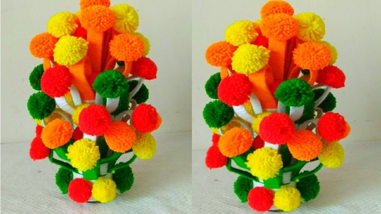 DIY| Guldasta| Woolen Flower Pot With Plastic Bottle | Flower Vase | How To Make Guldasta