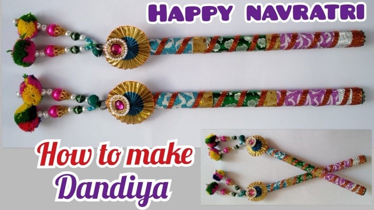 DIY How To Decorate Dandiya Sticks For Navratri Garba | Dandiya Stick Decoration Ideas Navratri