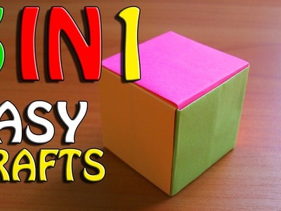 DIY How To Fold An Easy Paper Cube Without Glue. Holder and Gift Box. Cute Crafts