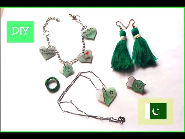 DIY How to make 14th August Jewelry out of Hot Glue Gun-Pakistan Independence Day-Jewelry ideas
