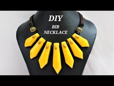 DIY - How To Make Awesome Bib Necklace With Polymer Clay  | Jewelry Making Tutorial