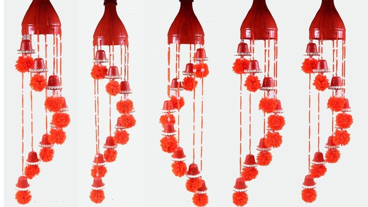 DIY: Plastic Bottle Wind chimes!!! How to Make Beautiful Wall Hanging With Plastic Bottle & Woolen