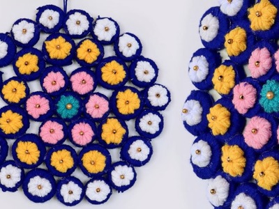 DIY Woolen Flower Wall Decor Showpiece || How to Make Wall Hanging at Home || Handmade Craft