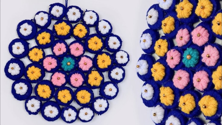 DIY Woolen Flower Wall Decor Showpiece || How to Make Wall Hanging at Home || Handmade Craft