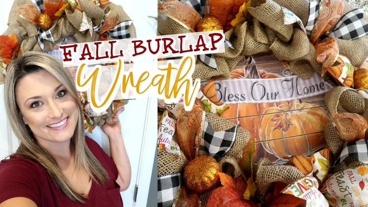 EASY FALL WREATH TUTORIAL | HOW TO MAKE A BURLAP WREATH | Cook Clean And Repeat