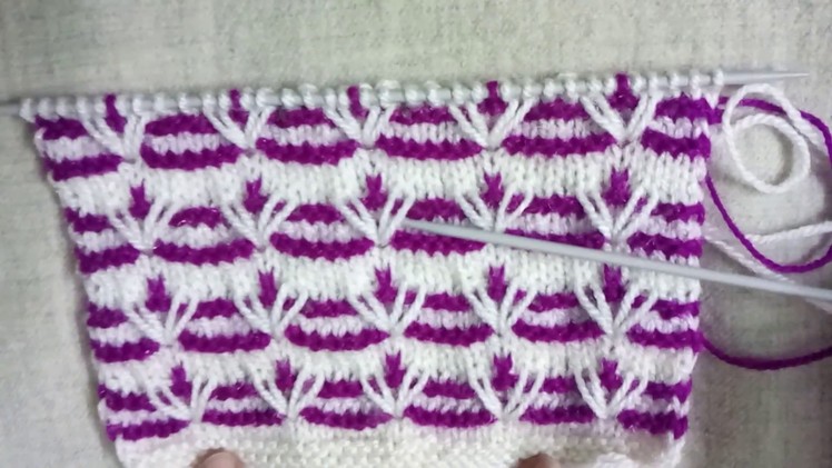 Easy Two Color Knitting Pattern No.83 |Hindi