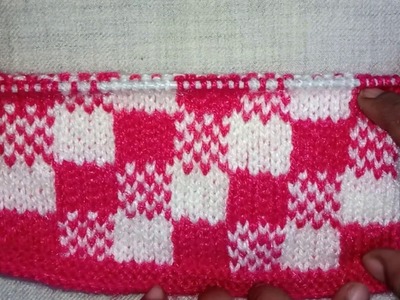 Easy Two Color Knitting Pattern No.84 |Hindi