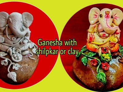 Ganesh Idol.Murti(with Shilpkar or clay).How to make Ganesha Murti