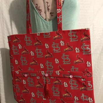 Hand made St. Louis cardinal baseball Tote Bag