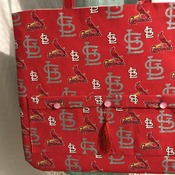 Hand made St. Louis cardinal baseball Tote Bag