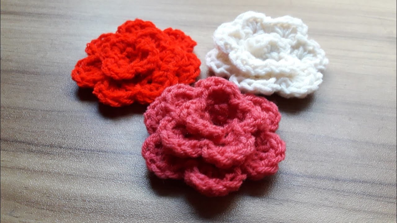 How to Crochet Flat Rose Flower