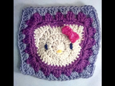 How to Crochet Hello Kitty Granny Square Pattern