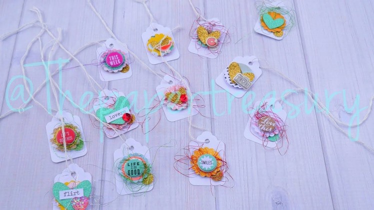 HOW TO DECORATE MINI TAGS.DIY EMBELLISHMENT.PROCESS VIDEO
