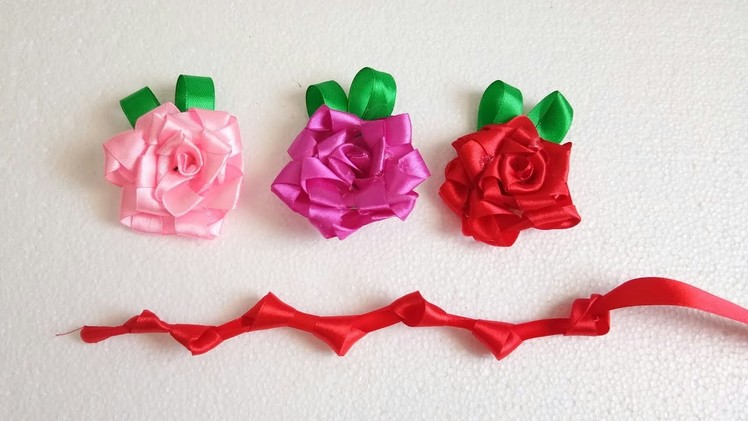 How to : Easy and Best Technique to Make Satin Ribbon Flowers.Make Ribbon Flowers Easily with Knots