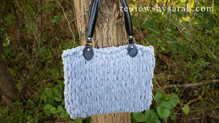 How to Finger Knit a Bag - Soft Knit Loop Handbag with Loops Yarn