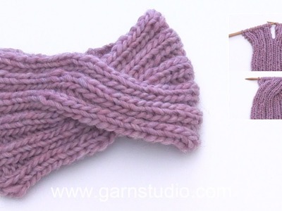 How to knit a head band with a cable mid front.