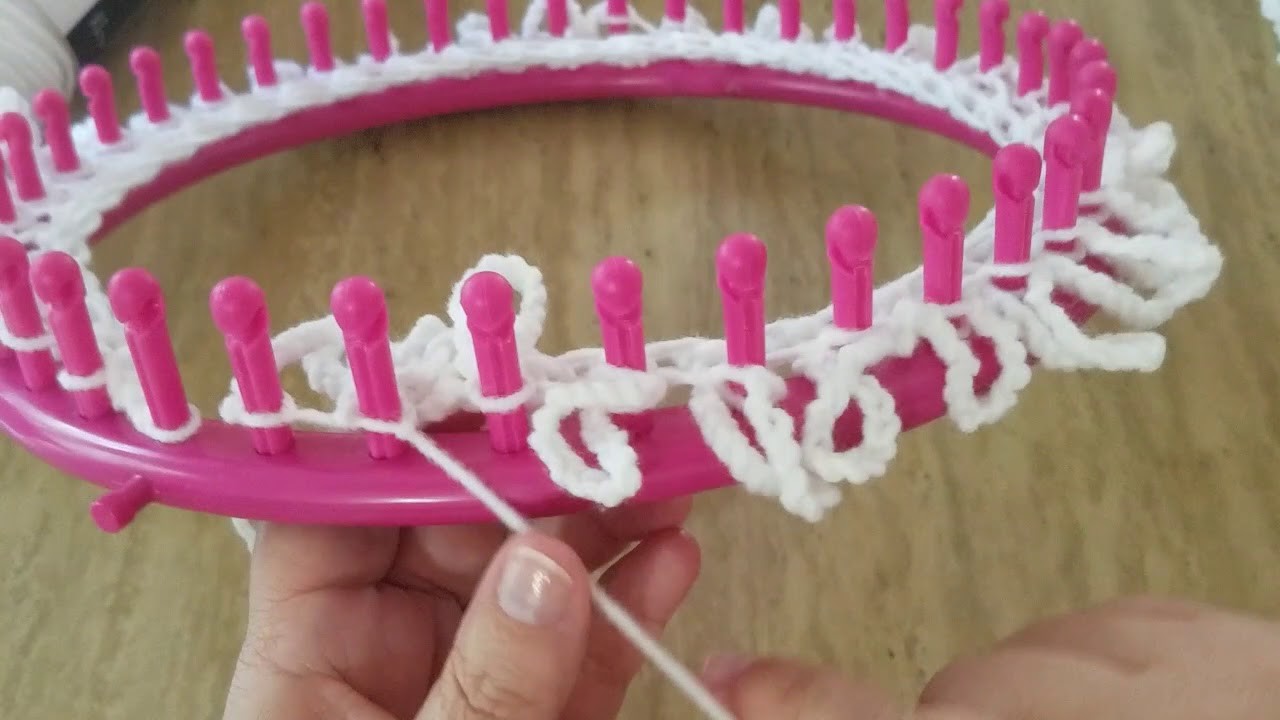 How to loom knit a Shawl Lucy Popcorn stitch