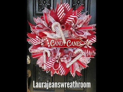 How to make a Candy Cane themed Christmas Wreath