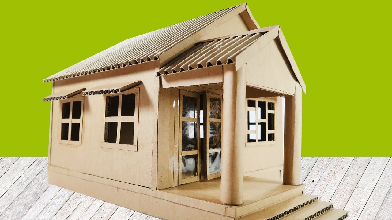 How to make Mini House from Cardboard. How to make Home from Cardboard. Props easy House.