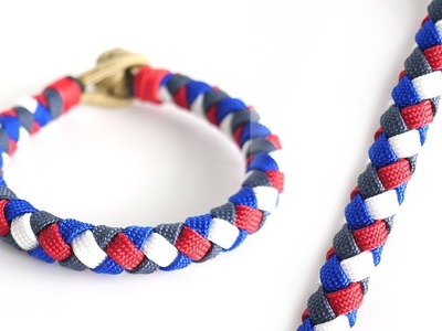 How to Make a Flat 4 Strand Round Braid Paracord Bracelet Tutorial | Knot and Loop Style