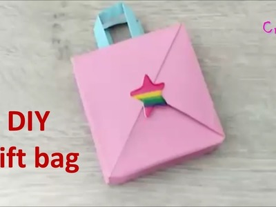 How to make a mini gift bag | paper crafts | origami | kids paper craft ideas to make at home