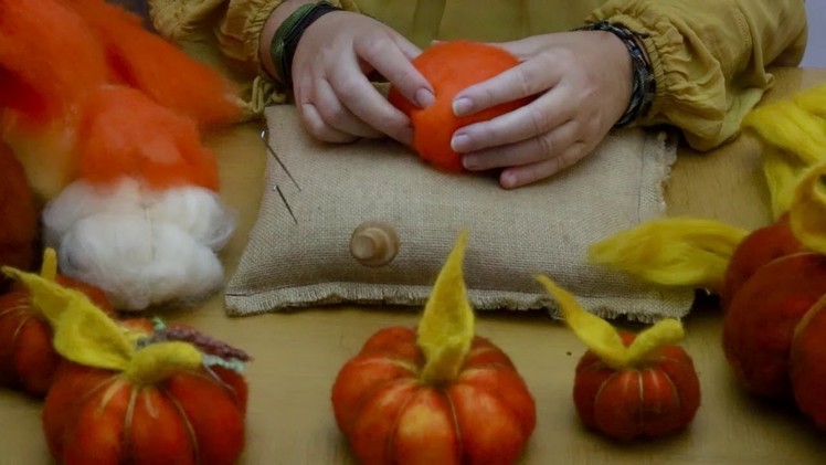 How To Make A Needle Felted Pumpkin Using Wool Batting Sheets