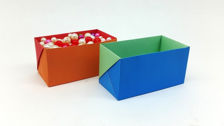 How to make a Paper Box with Colors Paper - Easy Origami Box Tutorial