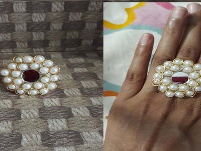 How to make a pearl ring at home. Silk thread ring for finger. Latest designs ring.