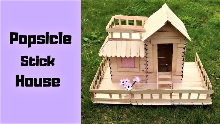 How to make a popsicle stick house-Popsicle stick house tutorial